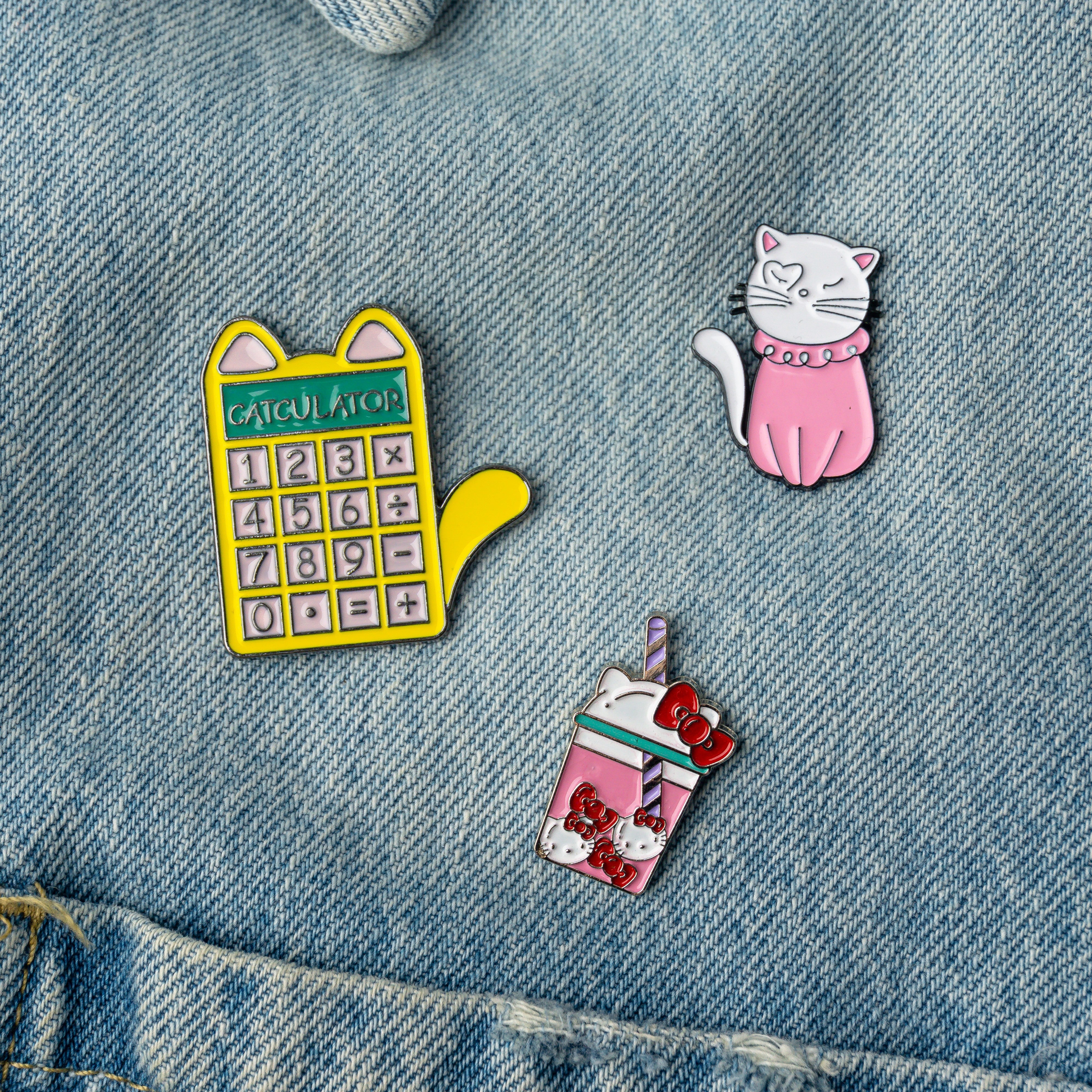 Boba Cat Enamel Pins