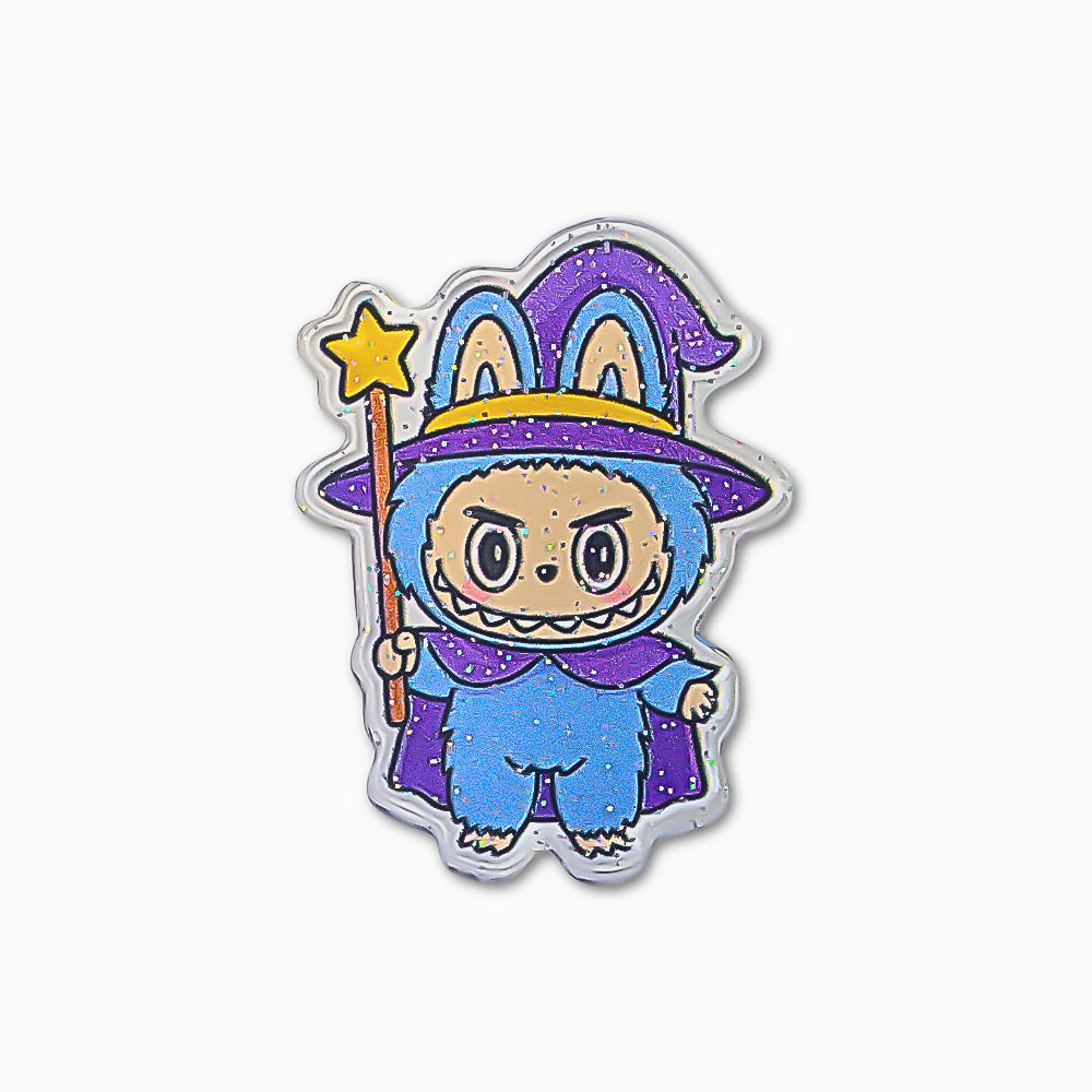 Blue Wizard Labubu Acrylic Charm