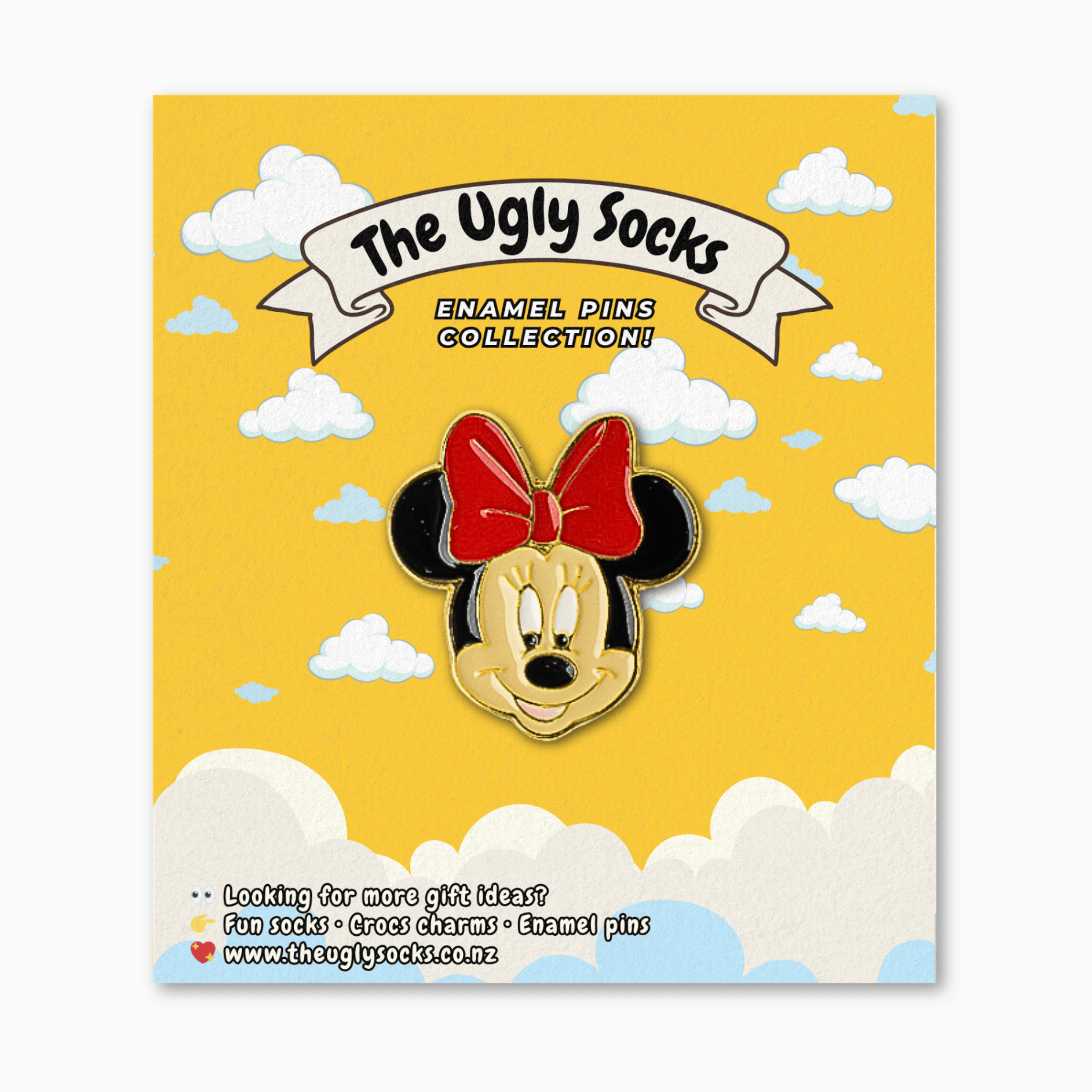 Pink Bow Mouse Character Enamel Pin