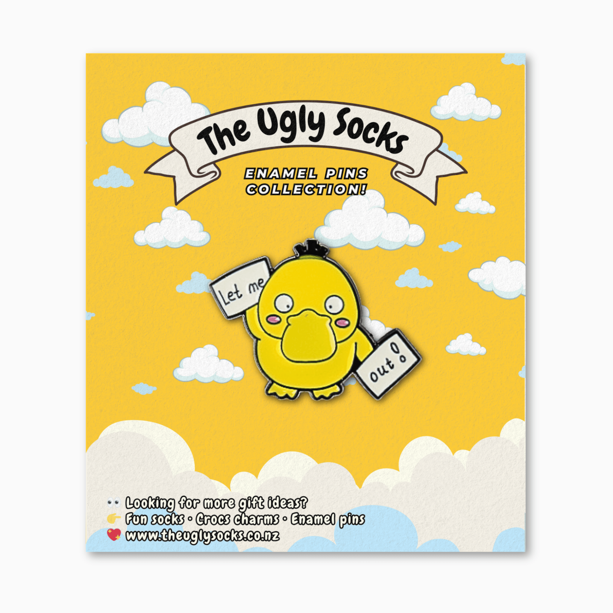 Confused Yellow Duck Enamel Pin