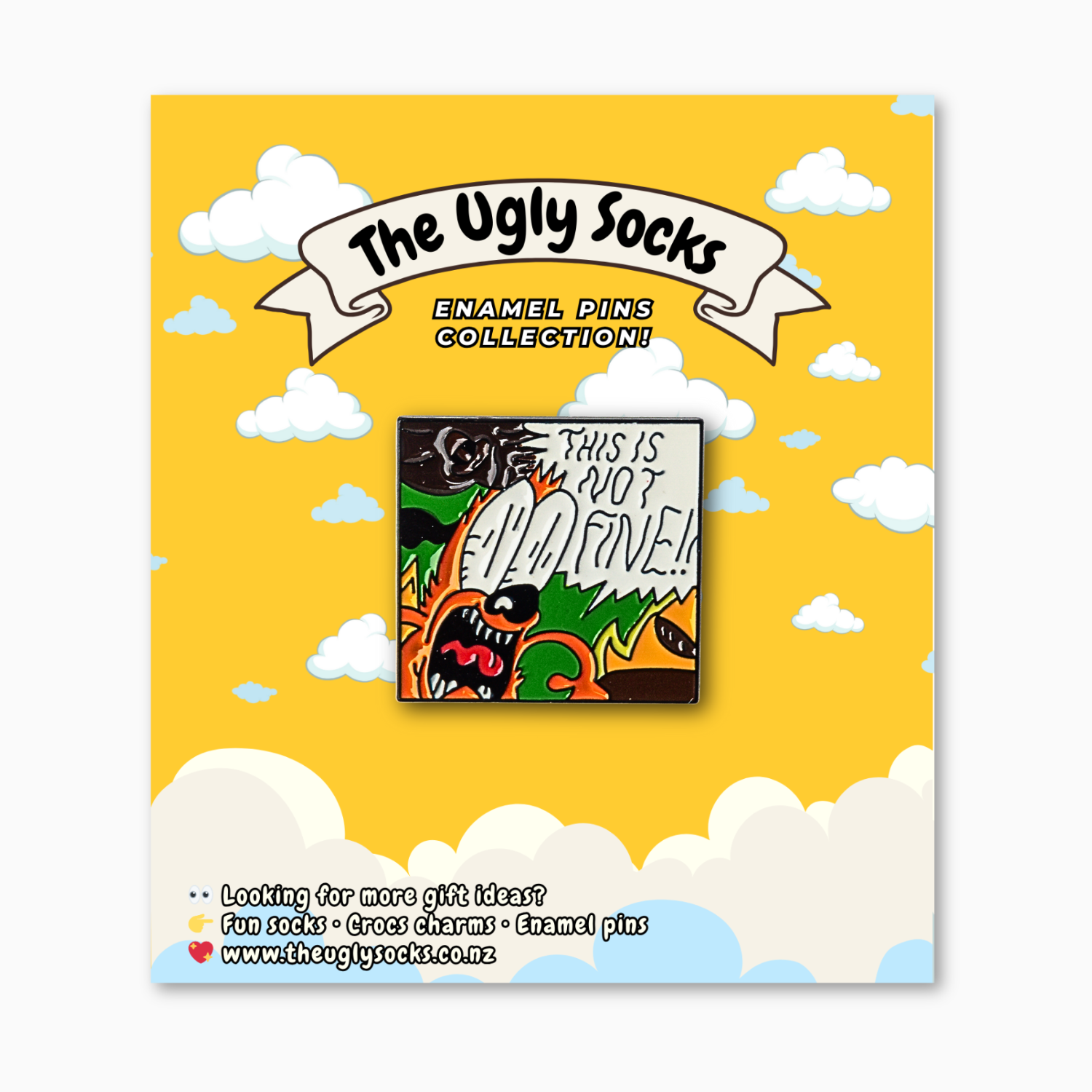 "This is not fine" Enamel Pin