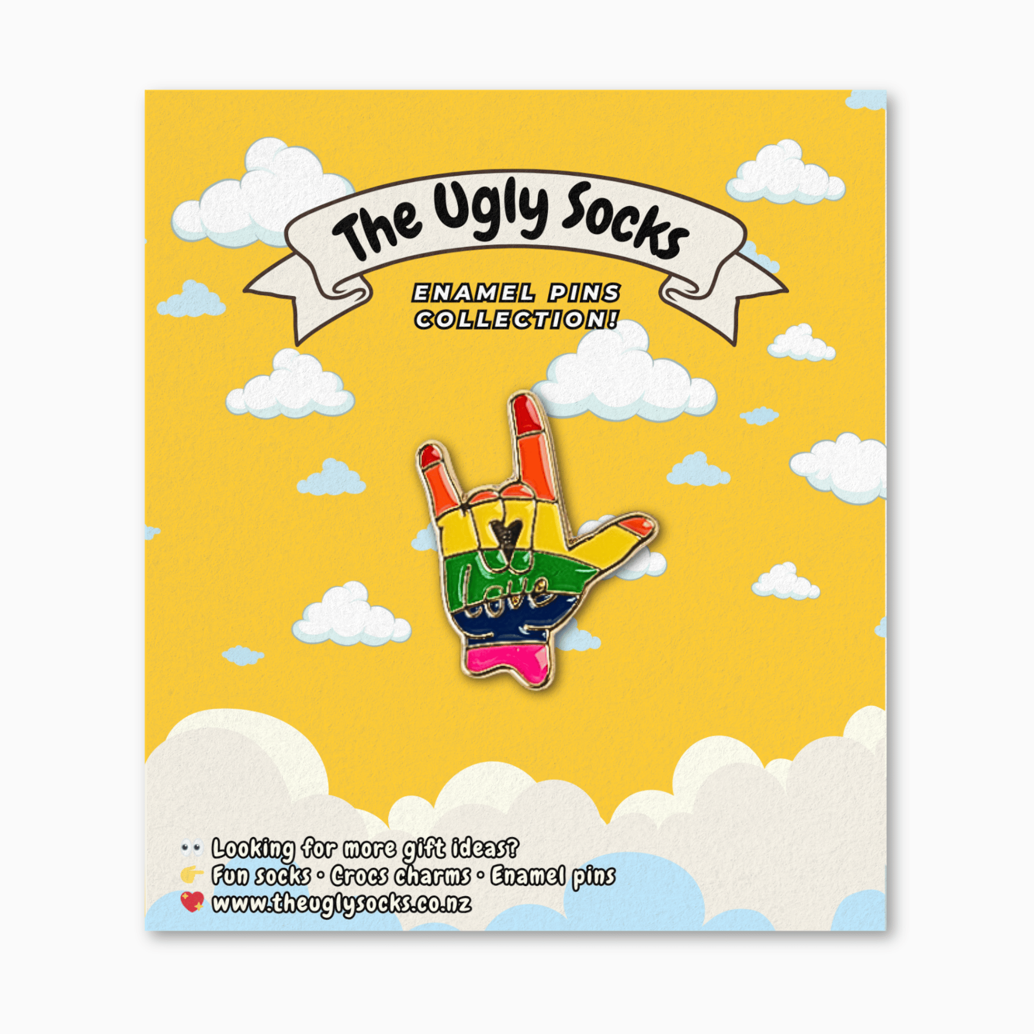 Rainbow Hand Enamel Pin