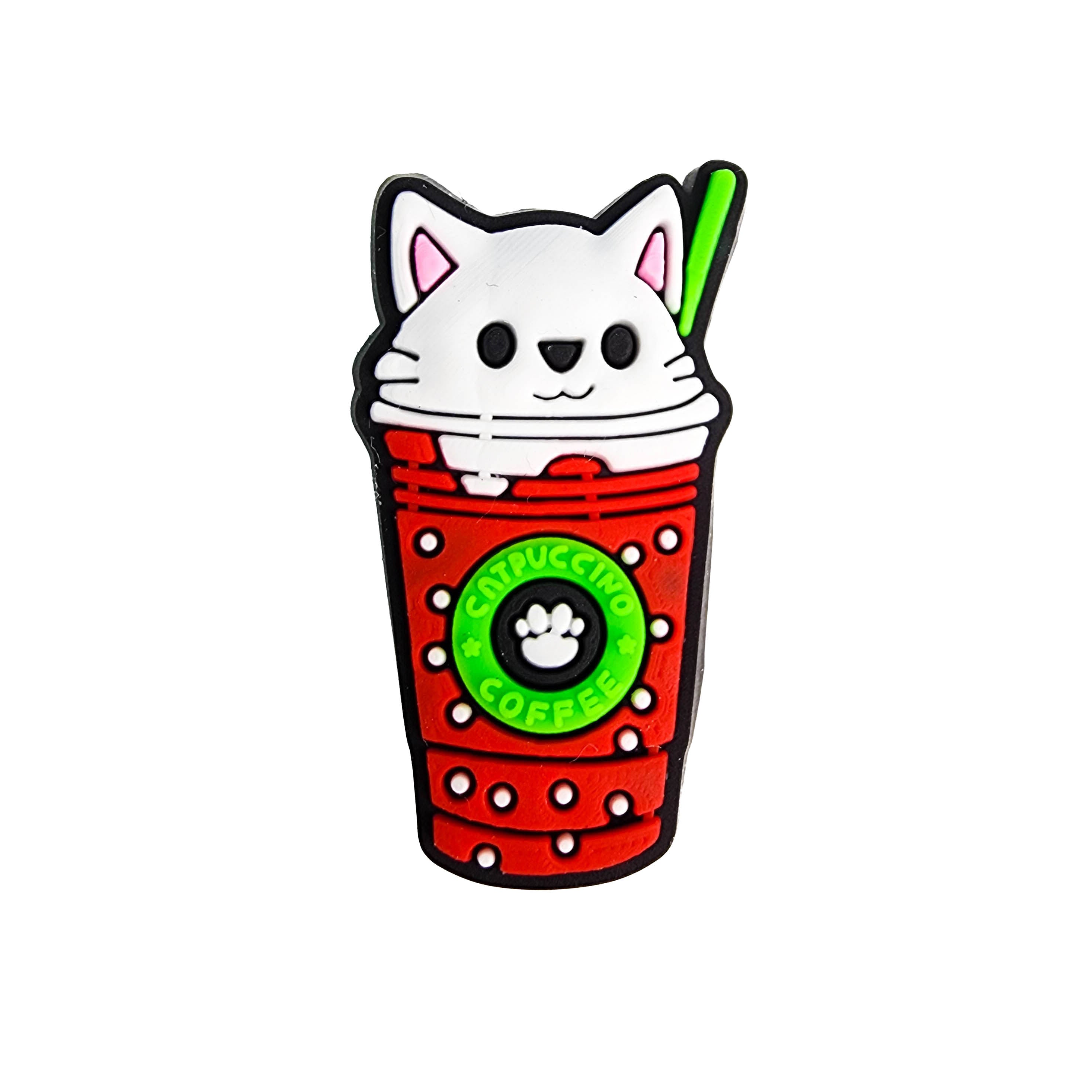Cat with Coffee Cup Charm