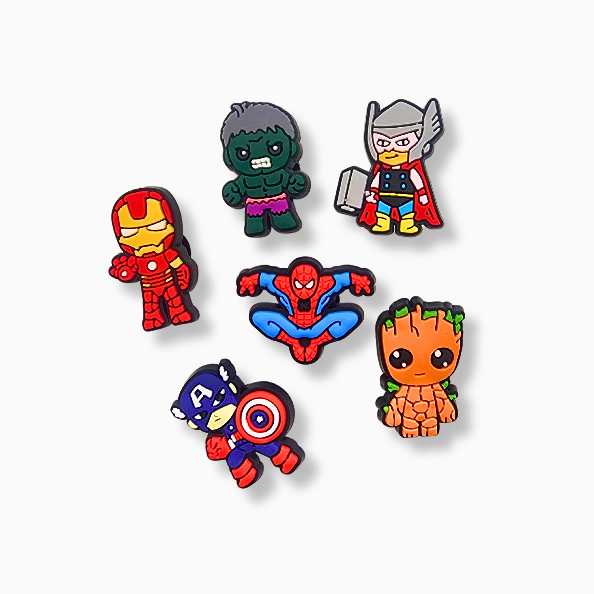 Super Hero Characters Shoe Charm Bundle