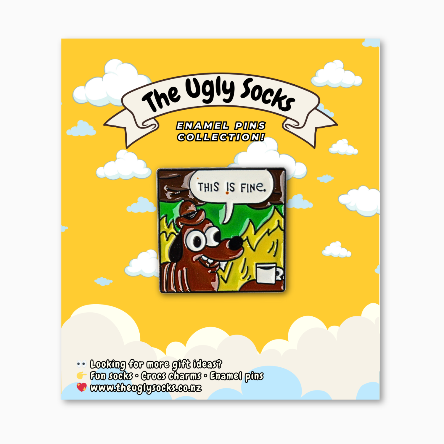 "This is fine!" Enamel Pin