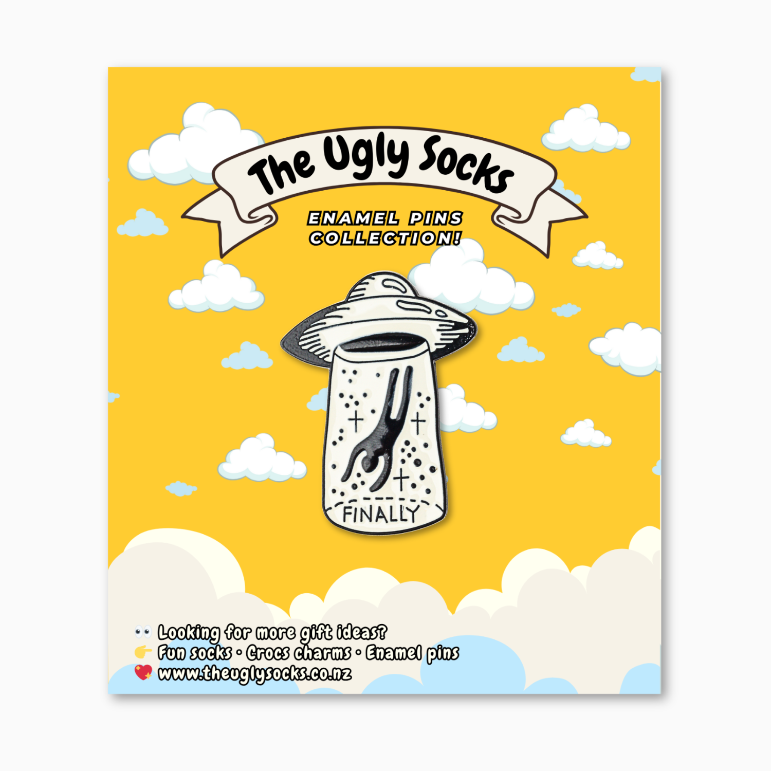 UFO Abducted Enamel Pin