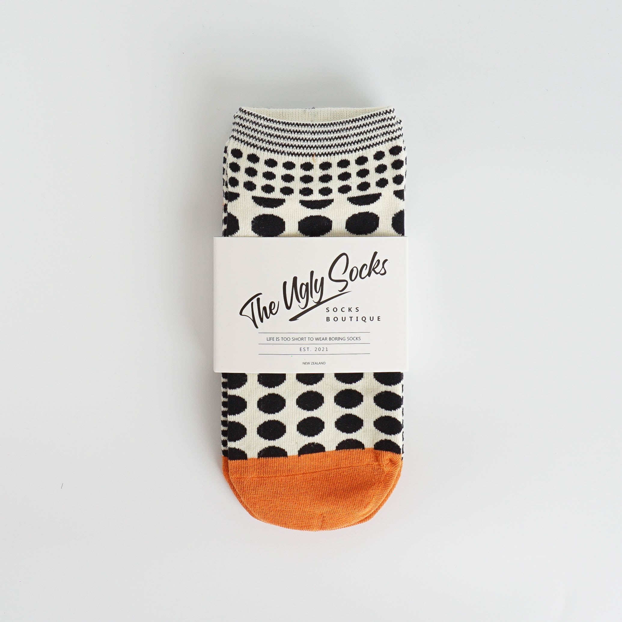 White Abstract Ankle Socks