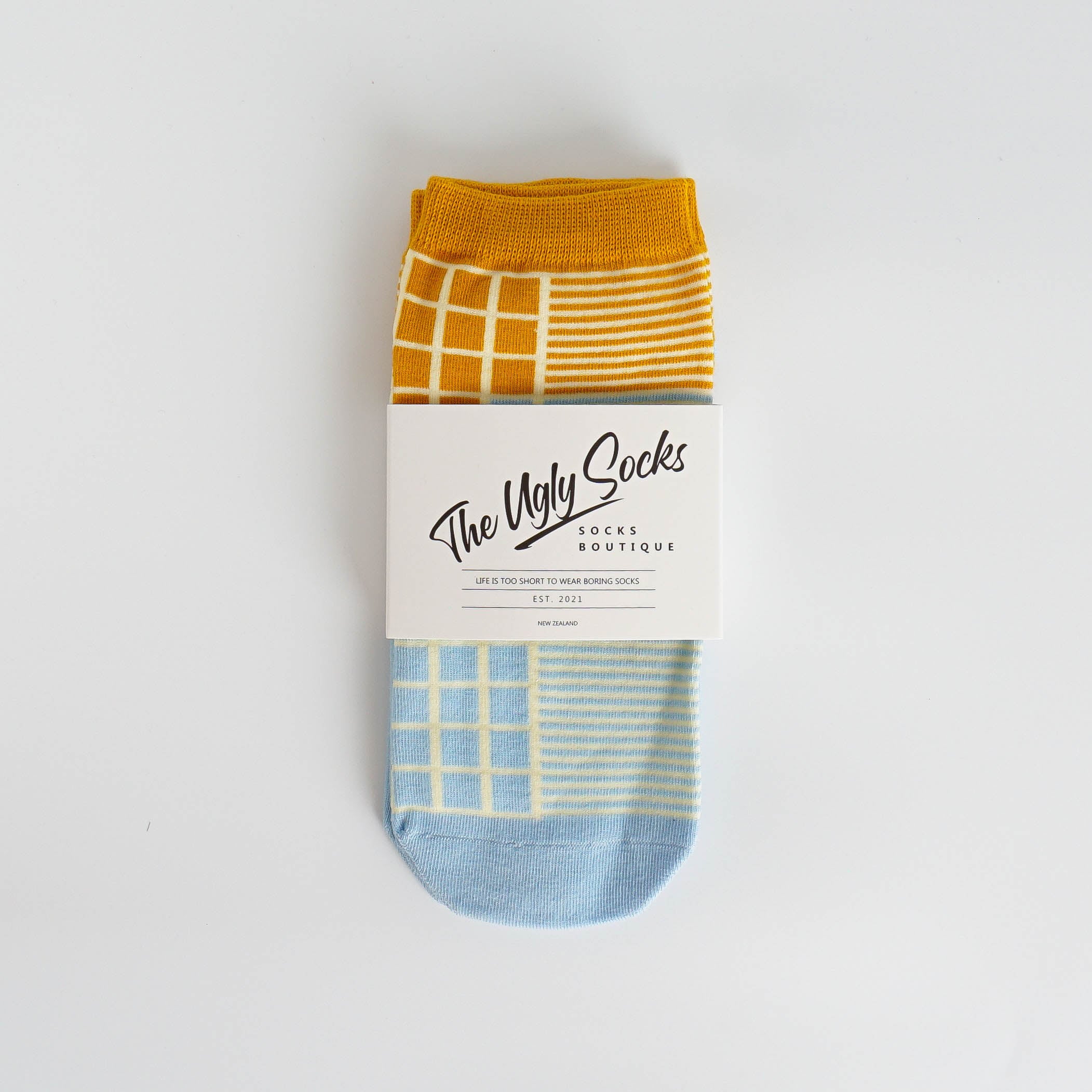 Blue Abstract Ankle Socks