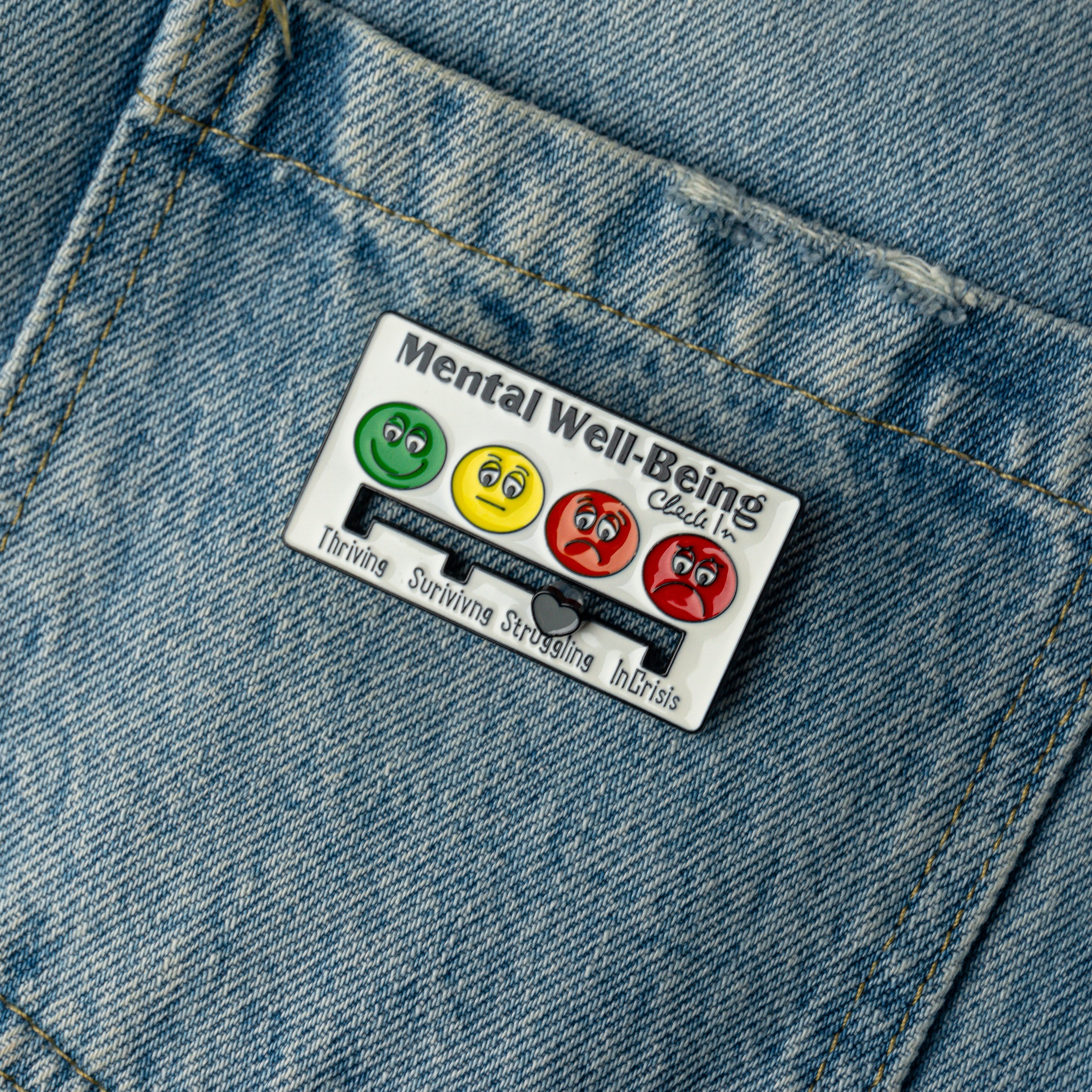 Mental Well Scale Enamel Pin
