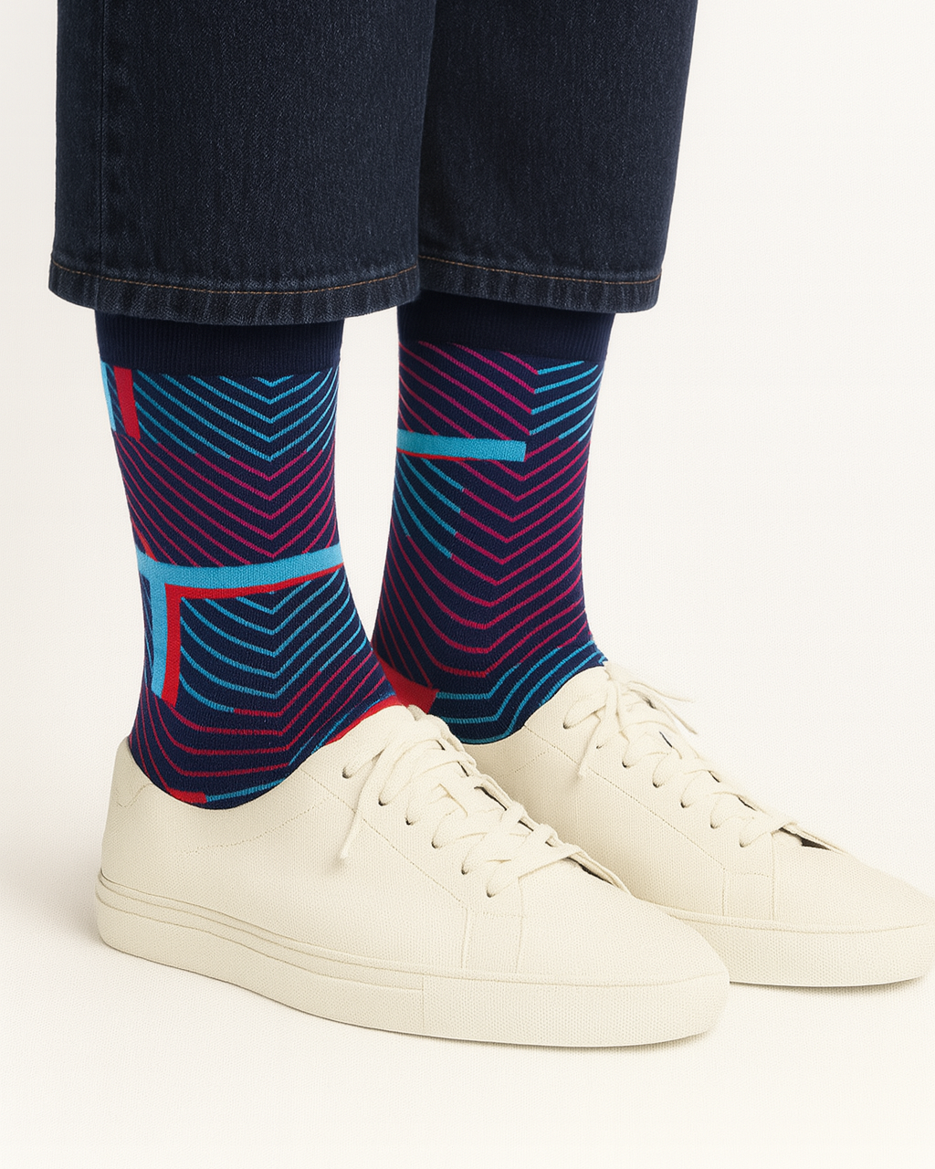 Blue Purple Pattern Socks