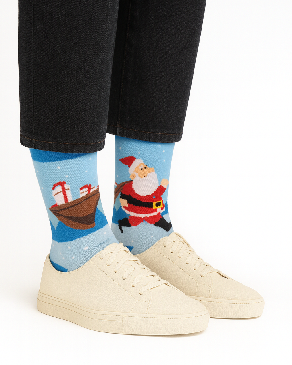 Blue Santa Socks