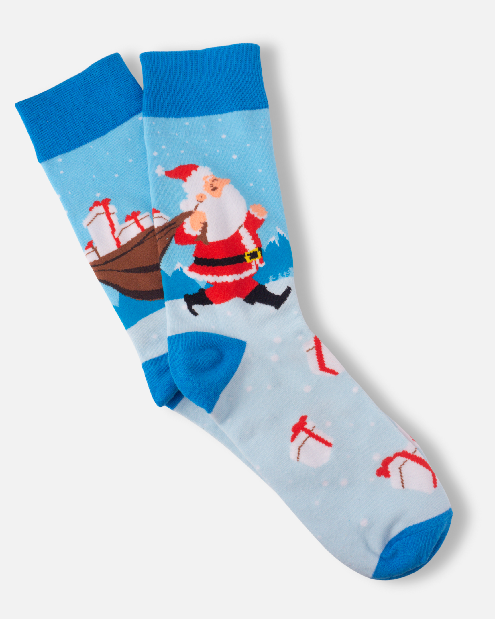 Blue Santa Socks