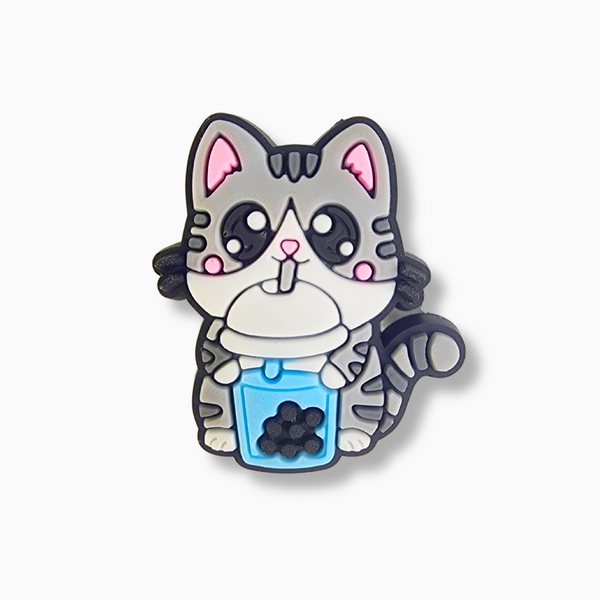 Cute Boba Cat Charm