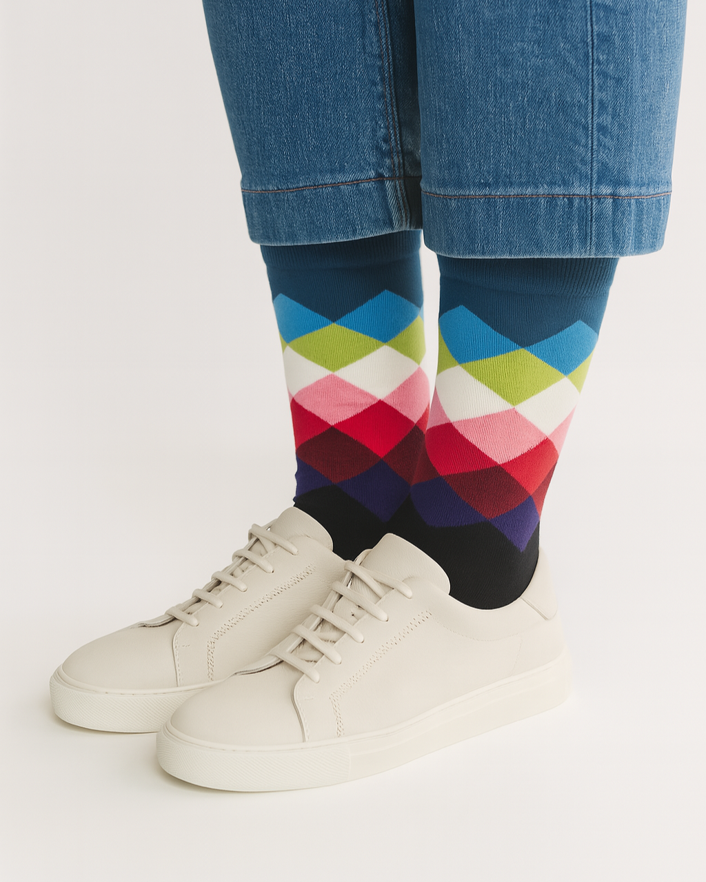 Faded Diamond Socks