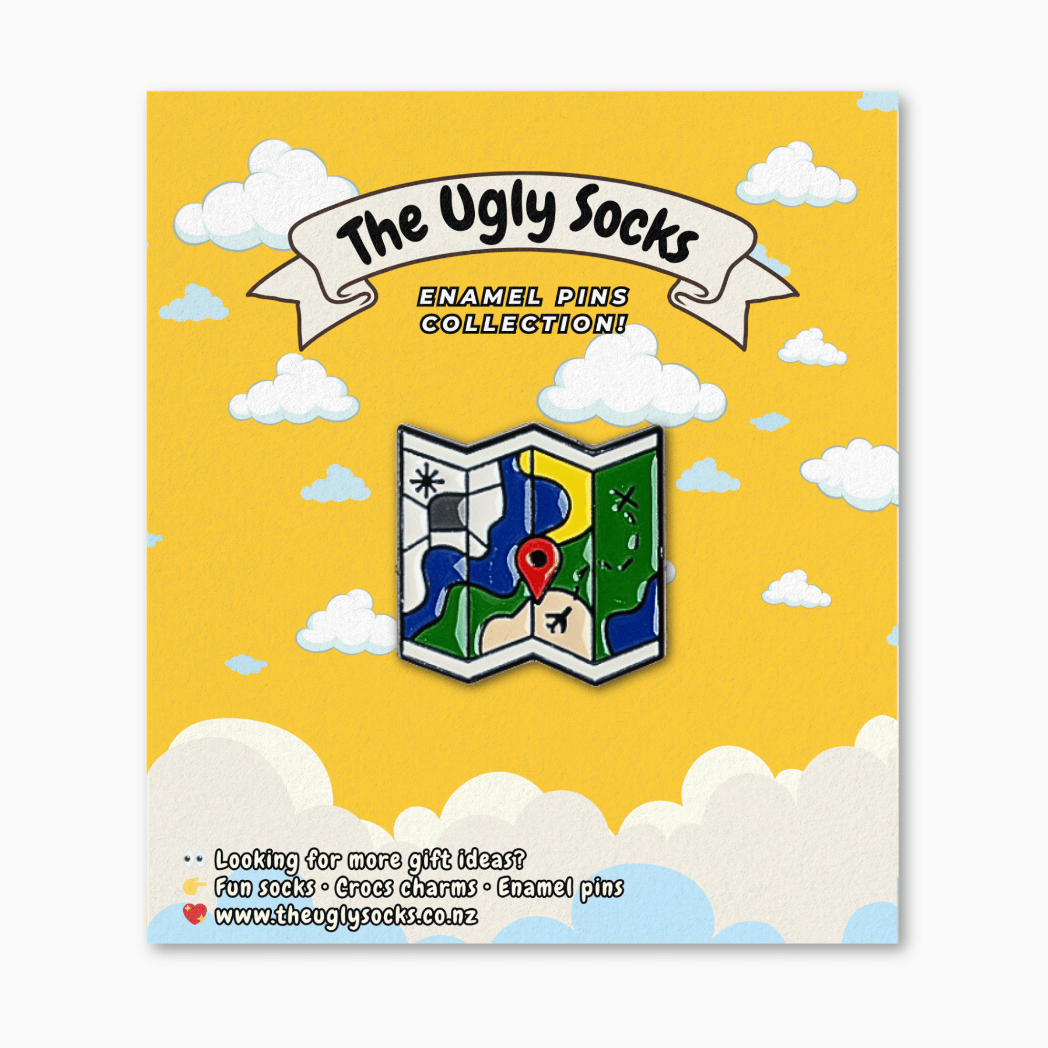 Google Map Enamel Pin