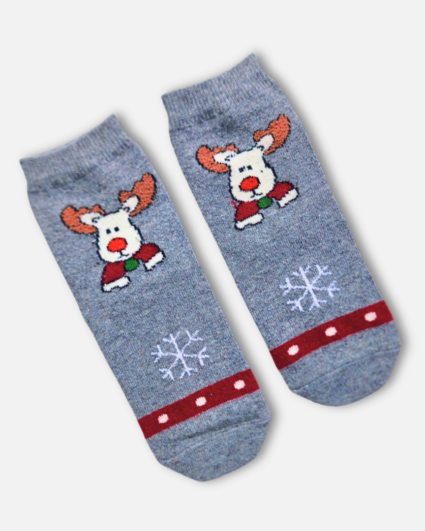 Grey Reindeer Socks
