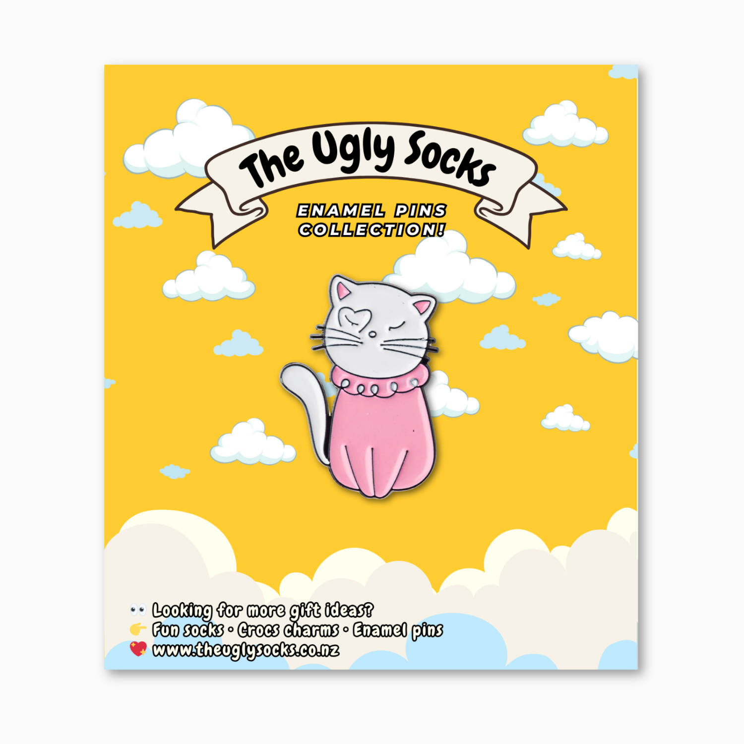 Pink Cat Enamel Pin