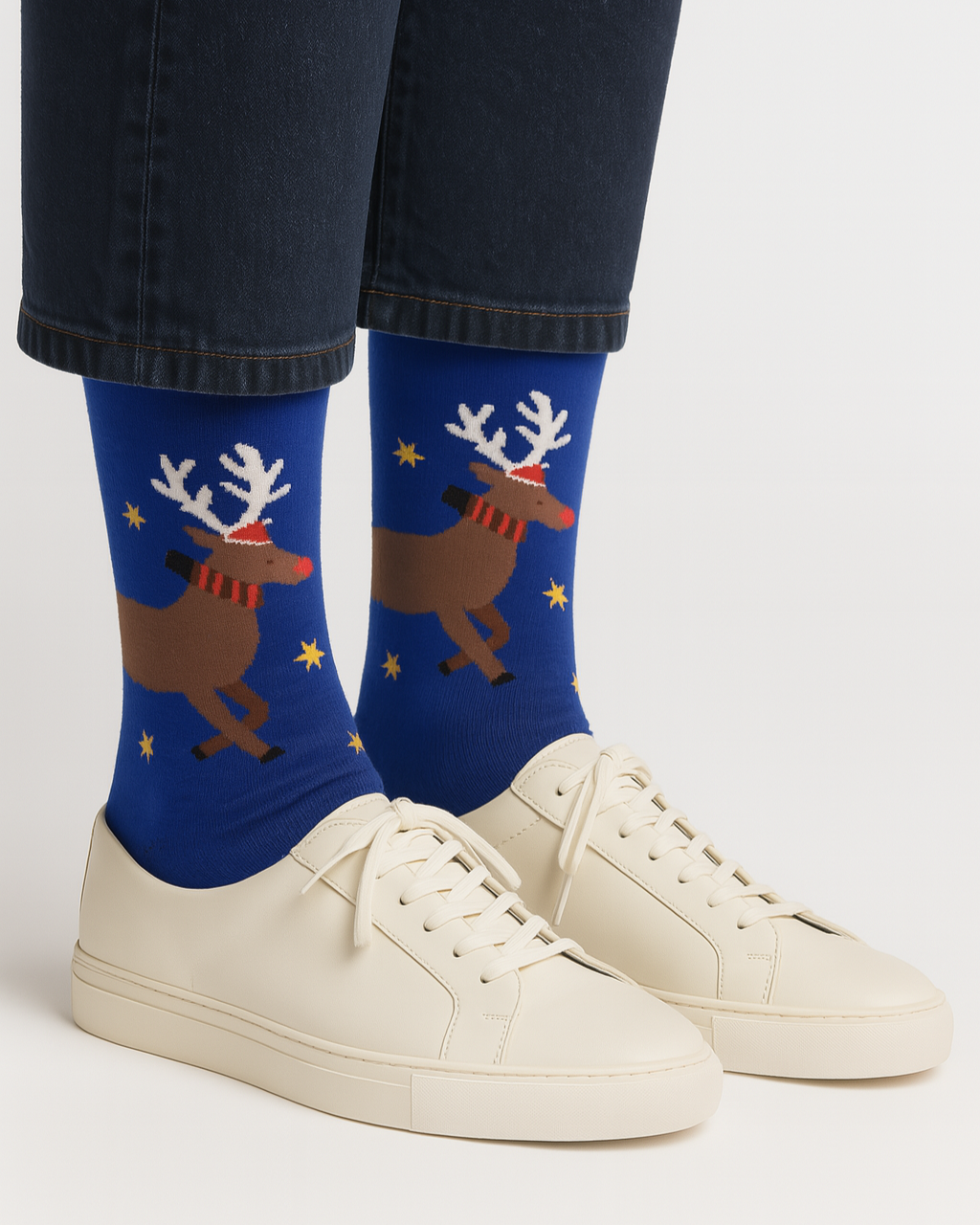 Blue Reindeer Socks