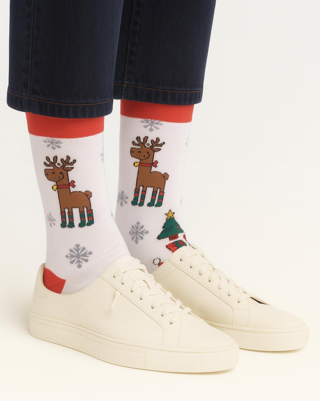 Smiley Reindeer Socks
