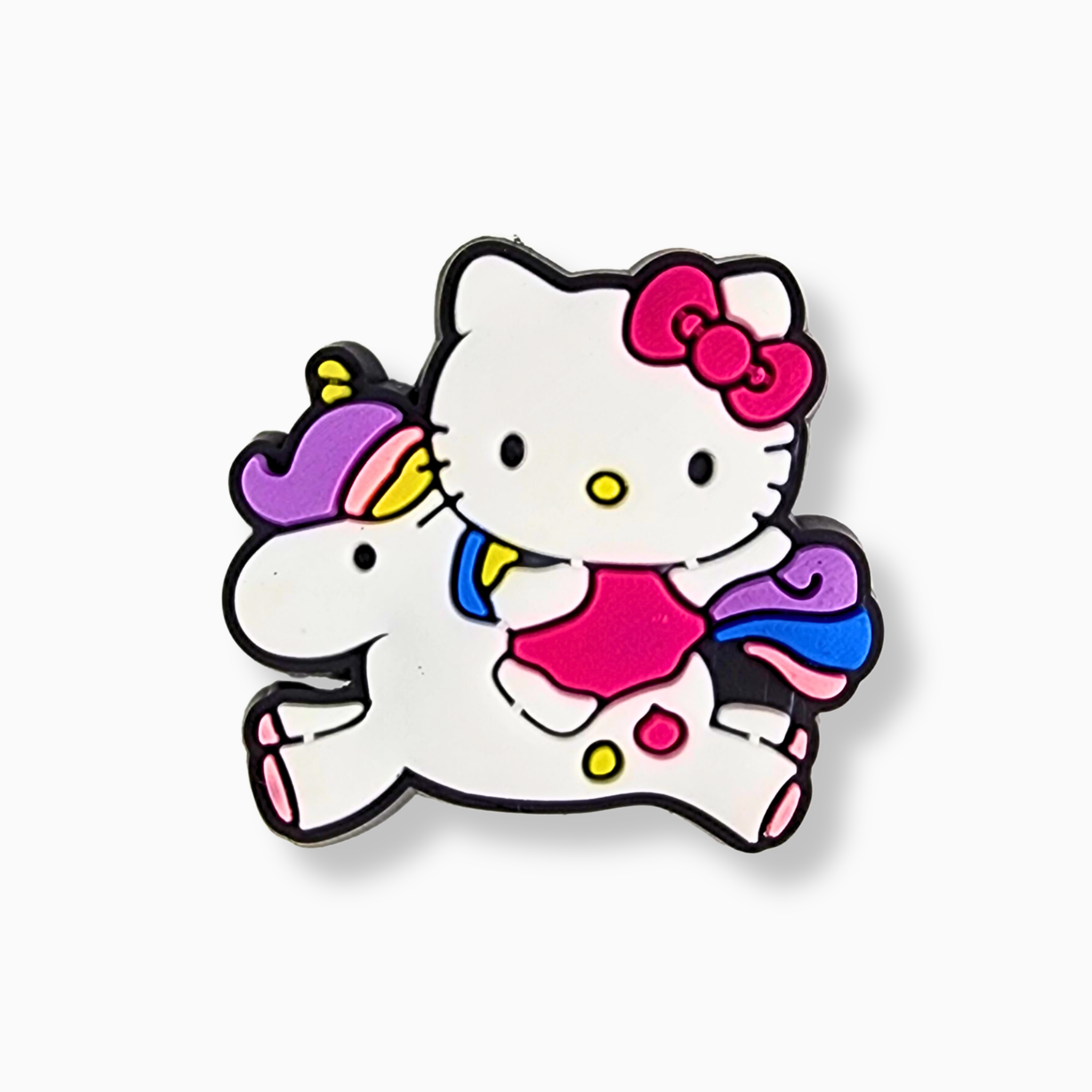 White Bow Cat Kawaii Charm