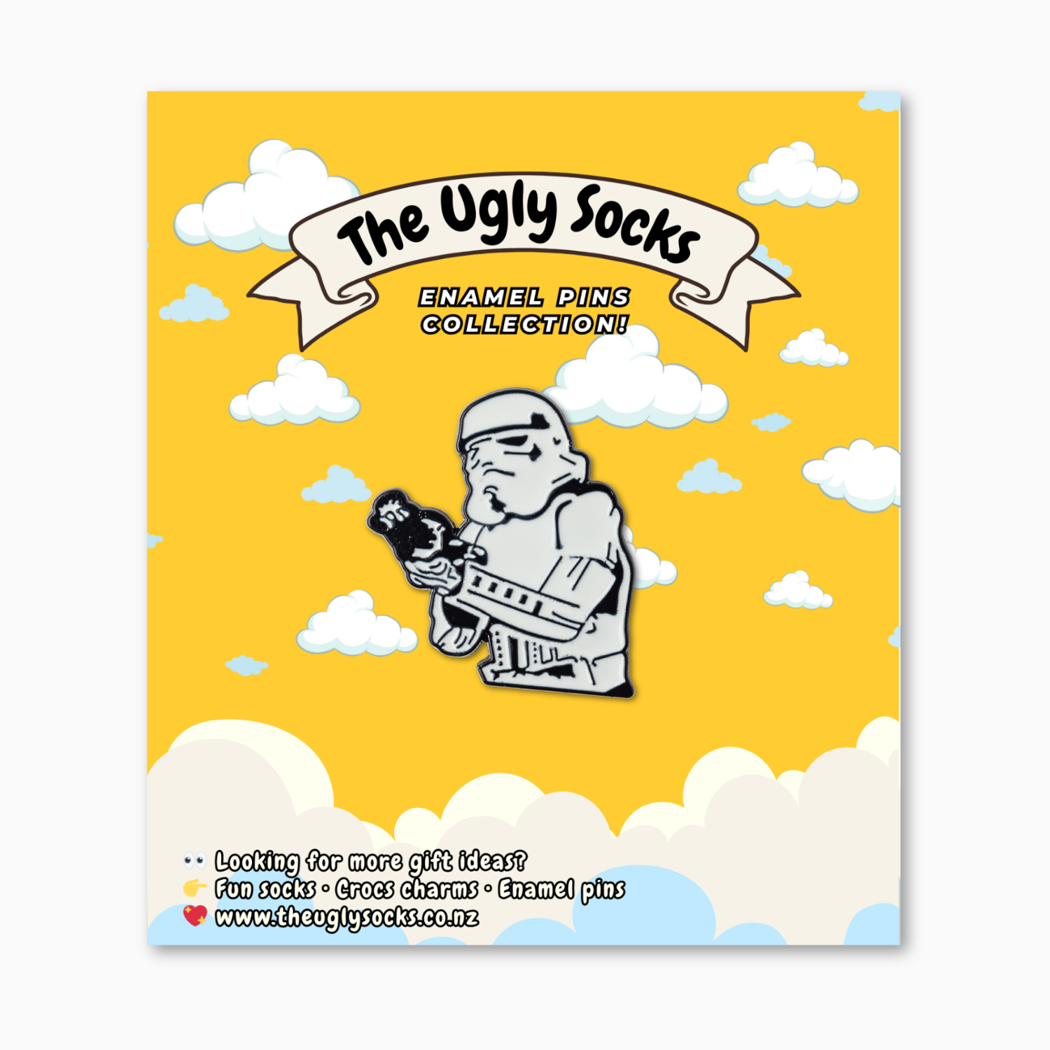 White Galaxy Soldier Enamel Pin