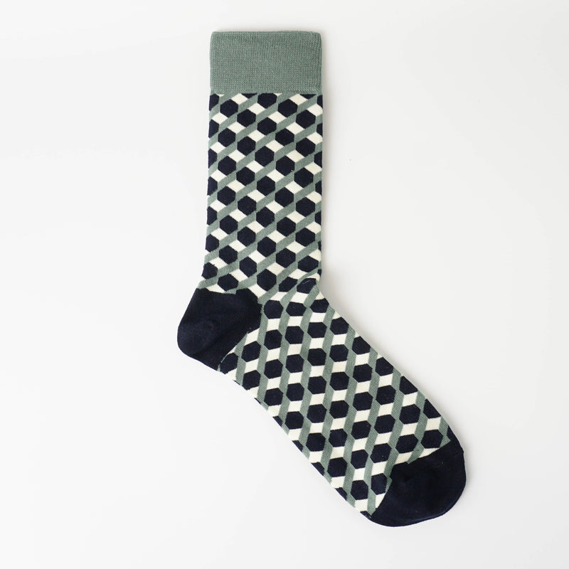 Black Cube Pattern Socks