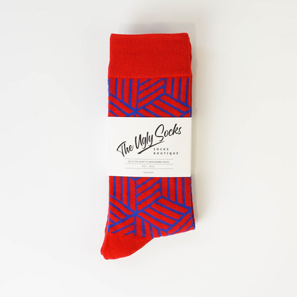 Dizzy Red Pattern Socks