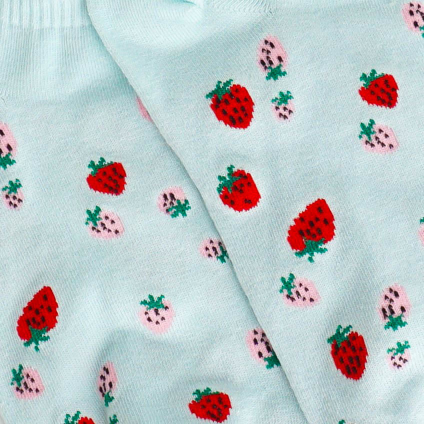 Pixel Strawberry Ankle Socks