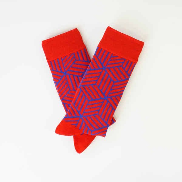 Dizzy Red Pattern Socks